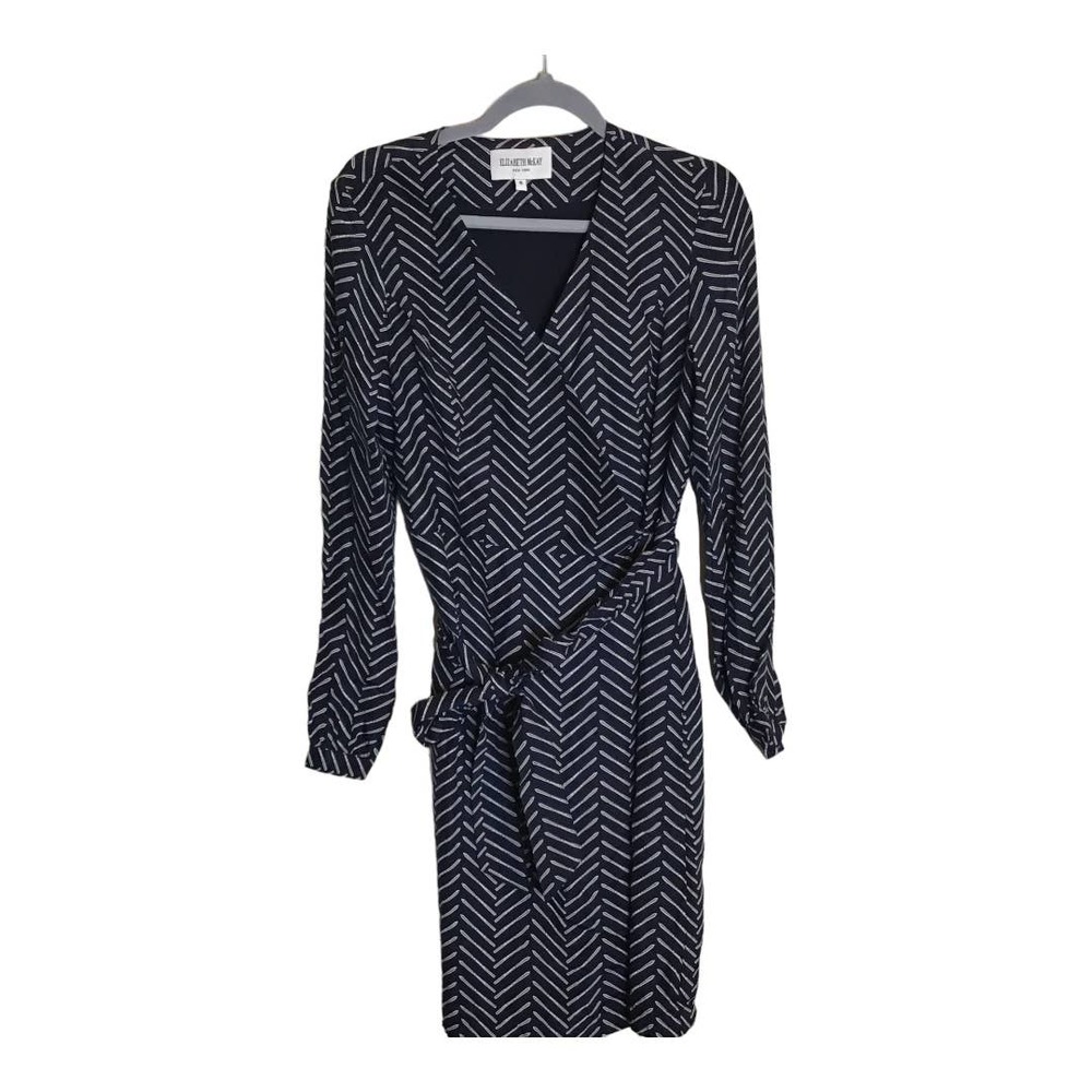 Elizabeth McKay  Women Silk  long Sleeve Wrap Dress Size 8 EUC